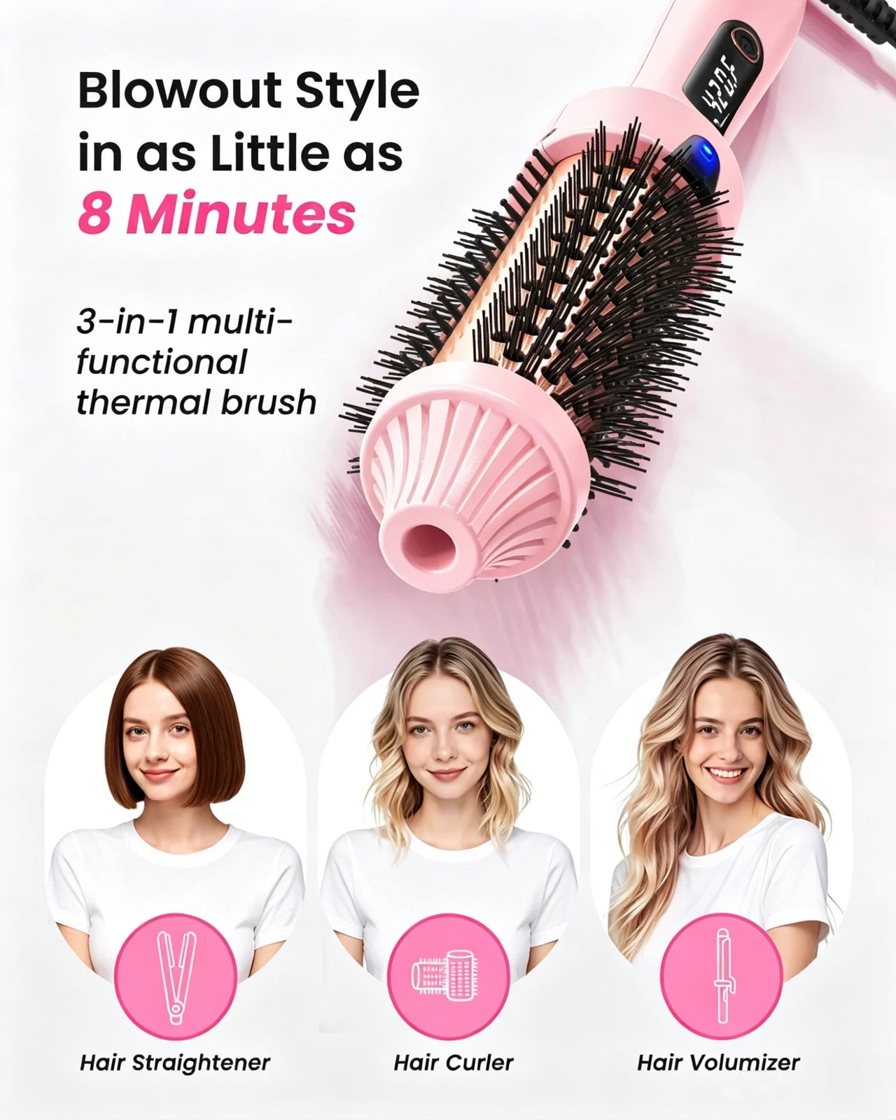 3-in-1 Ionic Thermal Brush